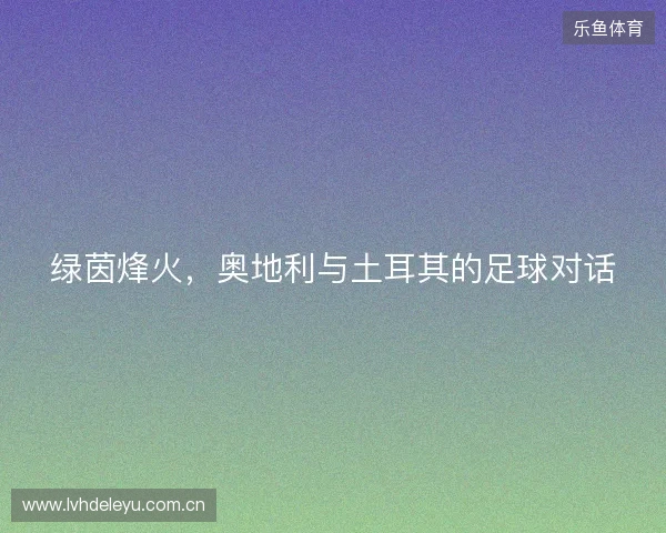 绿茵烽火，奥地利与土耳其的足球对话